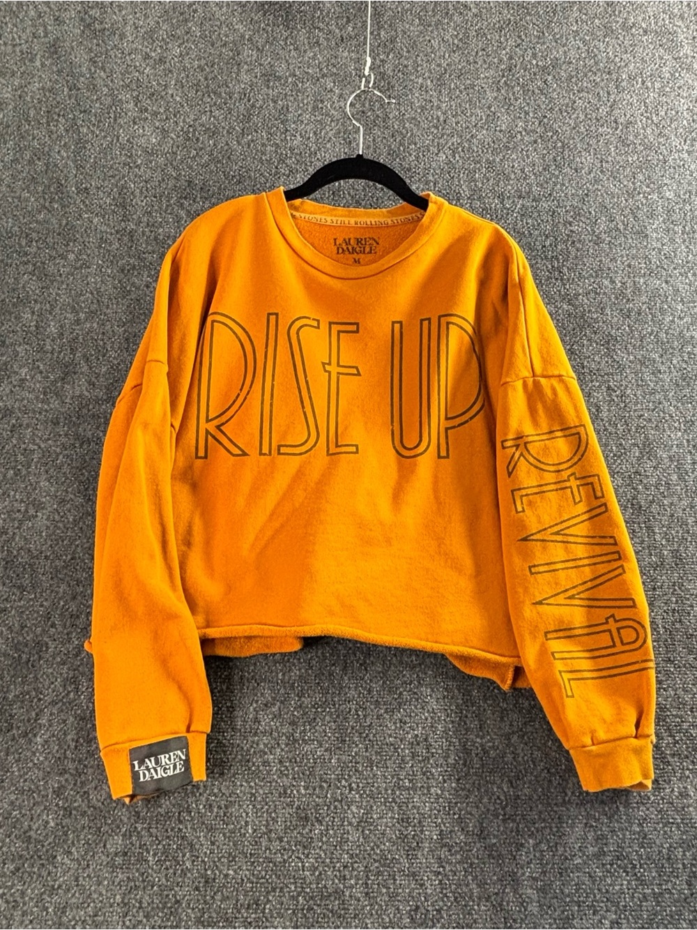 Women's 'Rise Up' Crewneck Sweater in Mustard